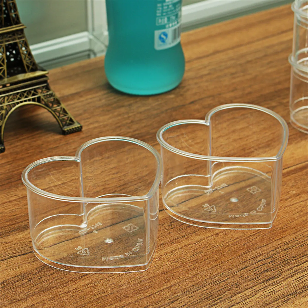 5 Oz Clear Plastic Mini Heart Cup Disposable Dessert Cup Heart Shape