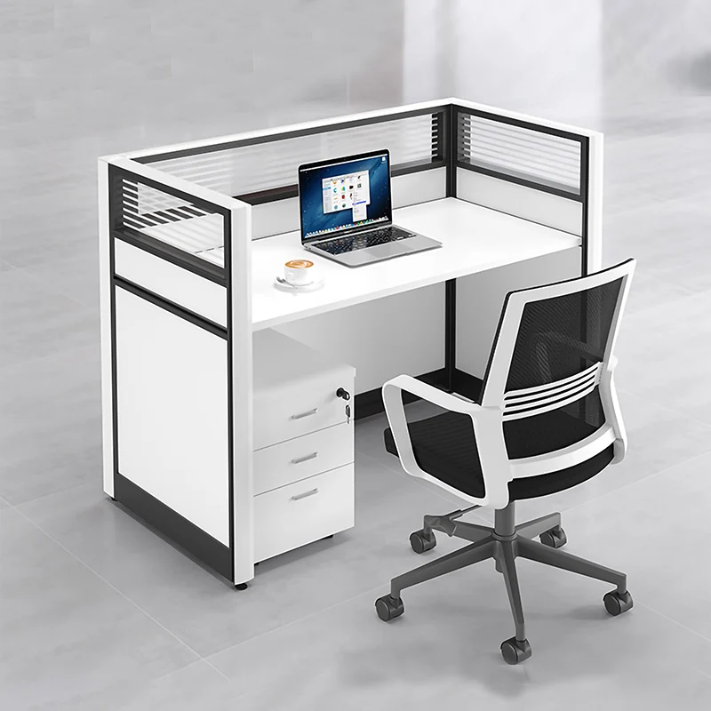 Modern Design 4-Person Modular Computer Workstation Commercial Furniture Office Desk for Staff Enhanced Readability Visibility