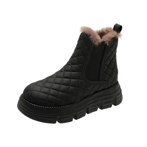 Winter and Autumn New Women's Shoes Plus Velvet Warm Cotton Shoes Student Thick-soled Snow Boots