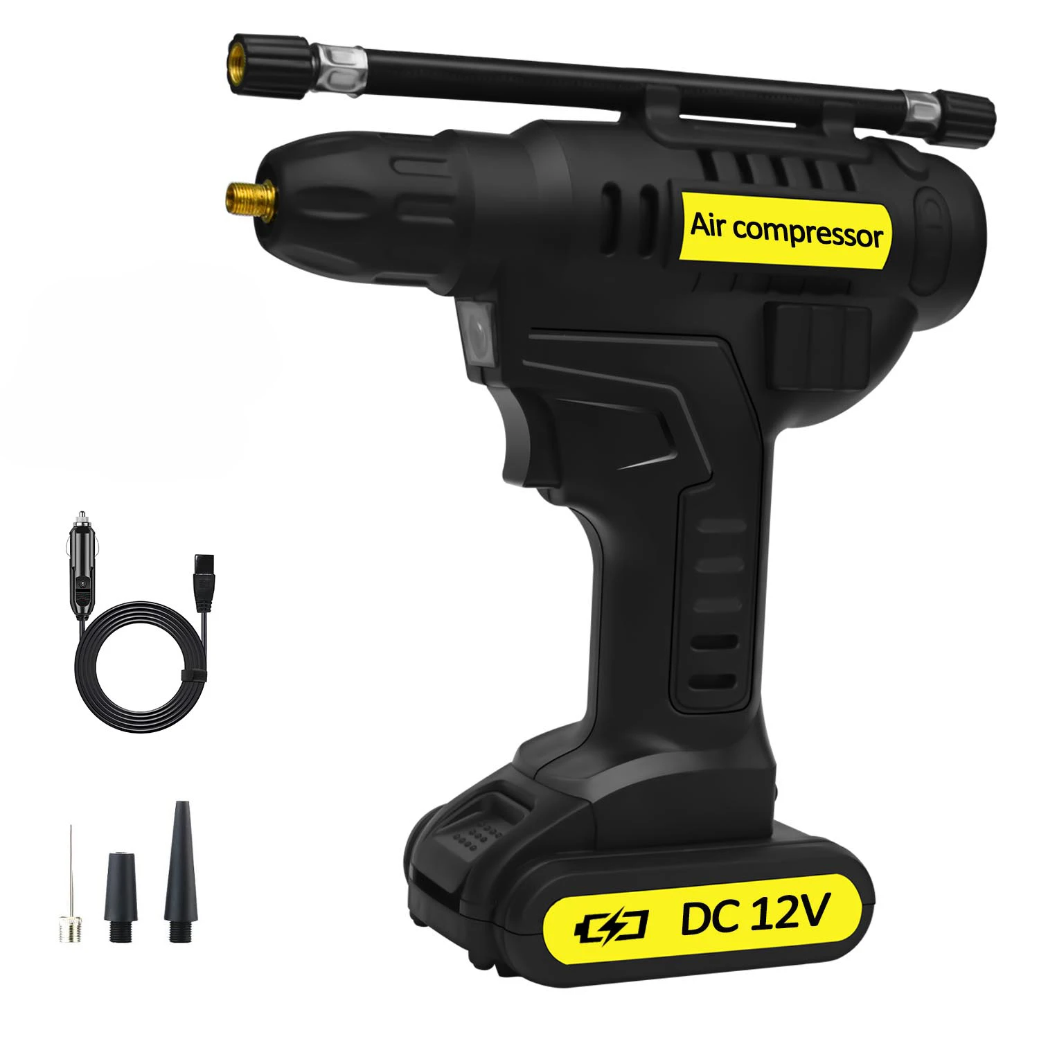 Cordless Digital Display Car Air Compressor Wireless Handheld Portable Tire Inflator with LED Light