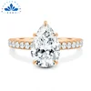 14K Rose gold+7x11mm mosan