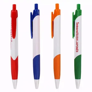 Wholesale High Quality Business Advertising  Promotion Plastic Ball Pen  with Custom Logo Imprint Plastic Click Ballpoint Pen