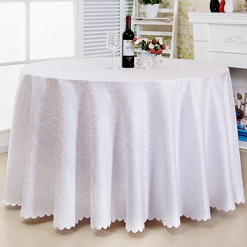 Cheap Jacquard Round Table Cloths and Polyester Luxury Tablecloths for Weddings