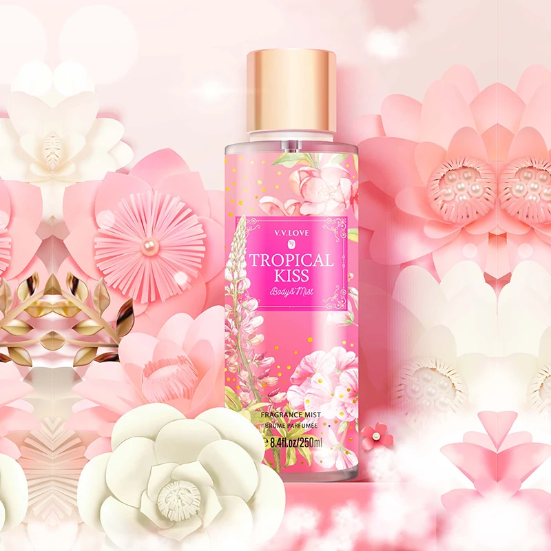 V.V.LOVE Top Brand VL250ML Well-designed Stickers Peach Blossom Fragrance Lower Minimum Order Quantity Body Mist for Woman