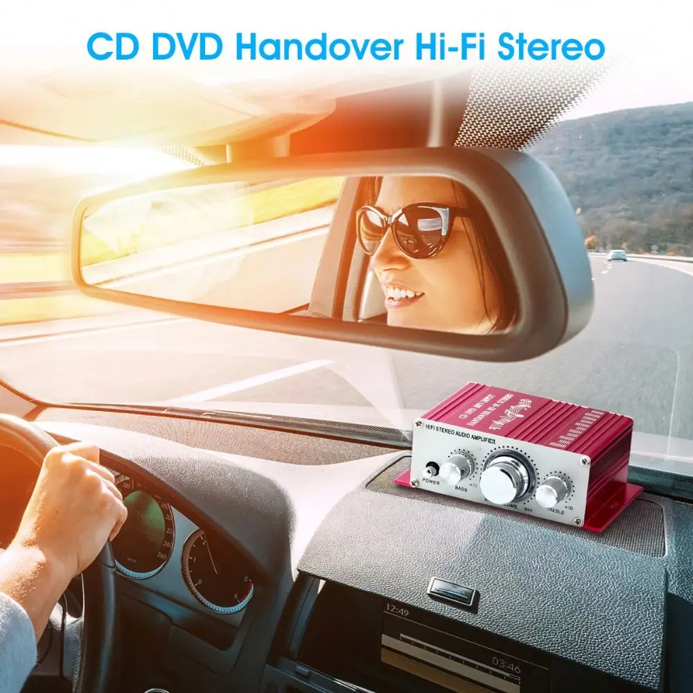Factory HiFi 12V Mini Car Amplifier 2 Channel Auto Audio Stereo Digital AMP