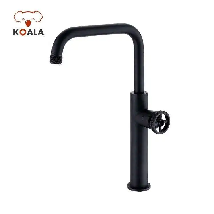 Koala 2024 nouveau robinet de cuisine de salle de bains noir mat frotté en laiton monotrou