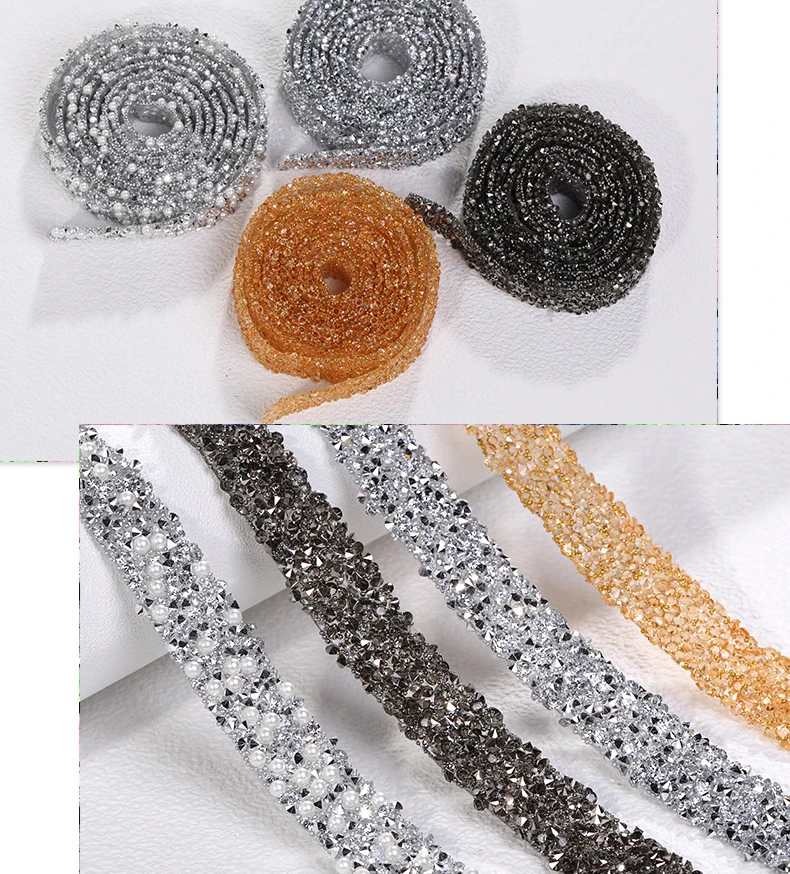 Honor of Crystal Resin Diamond Rhinestone Mesh Trim Crystal Ribbon Wrap ...