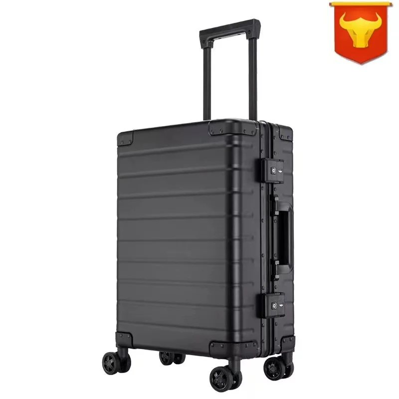 New all-aluminum-magnesium alloy trolley case boarding case full aluminum suitcase leisure suitcase for  men and women travel