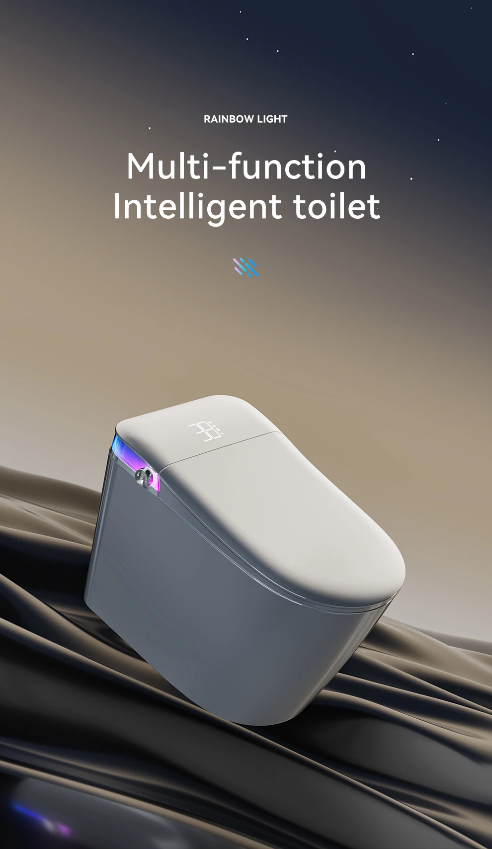 New design white clean dry seat heating ceramic bathroom sanitary ware automatic smart toilet intelligent details