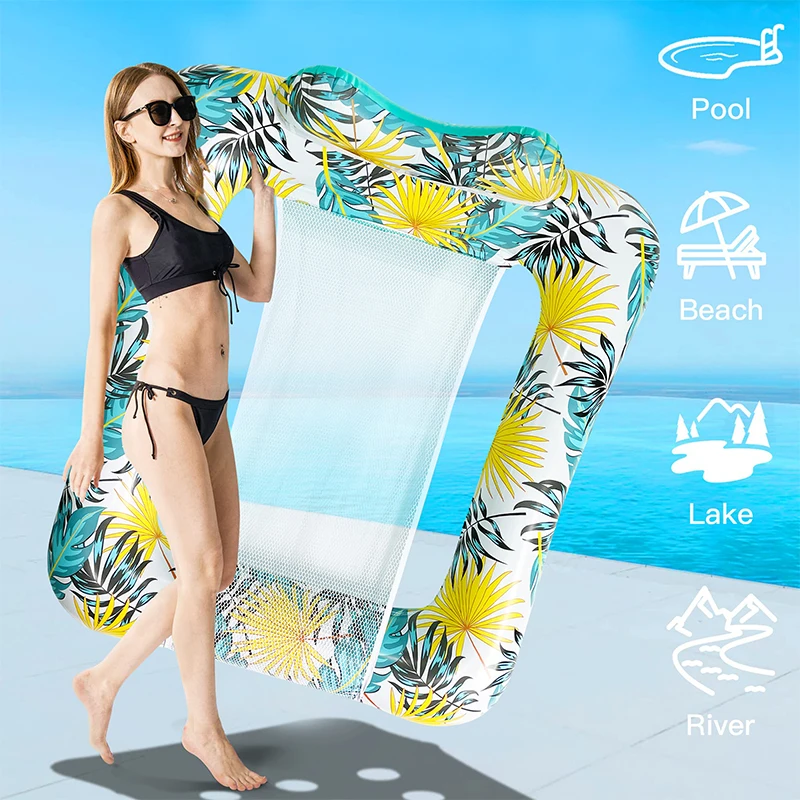 Wholesale Custom square Inflatable Pool Float Chair Lounge Water Float Bed Large Pool Floats Hammock for Adults