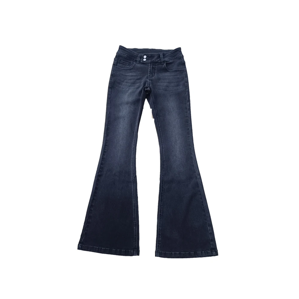 Contrast Stitching Slightly Flared Stretchy Cowgirl Bootcut Jeans Low Rise Jeans Vintage Plaid Custom Women High Waist Wear