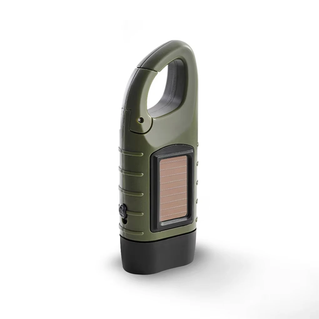 3 LED Zoom Flashlight Solar Power Wind-Up Hand Crank Aluminum Body Rechargeable for Outdoor Emergencies Camping Torch