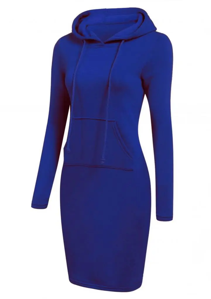 Hooded Hoodie Dress for Women - Autumn Winter Fleece