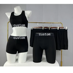 OEM Custom Customized Logo Underwear Polyester Seamless Plus Size Elastic Band Women Bra Sets Men's Briefs & Boxers