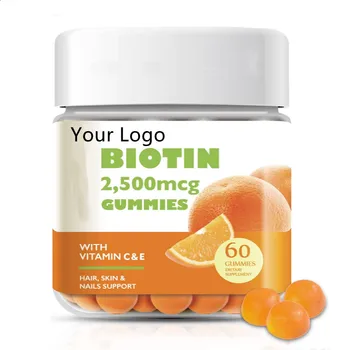 Biotin Gummies with Vitamin C and E Support Hair Nails Growth & Beautiful Skin for Women Men and Kids