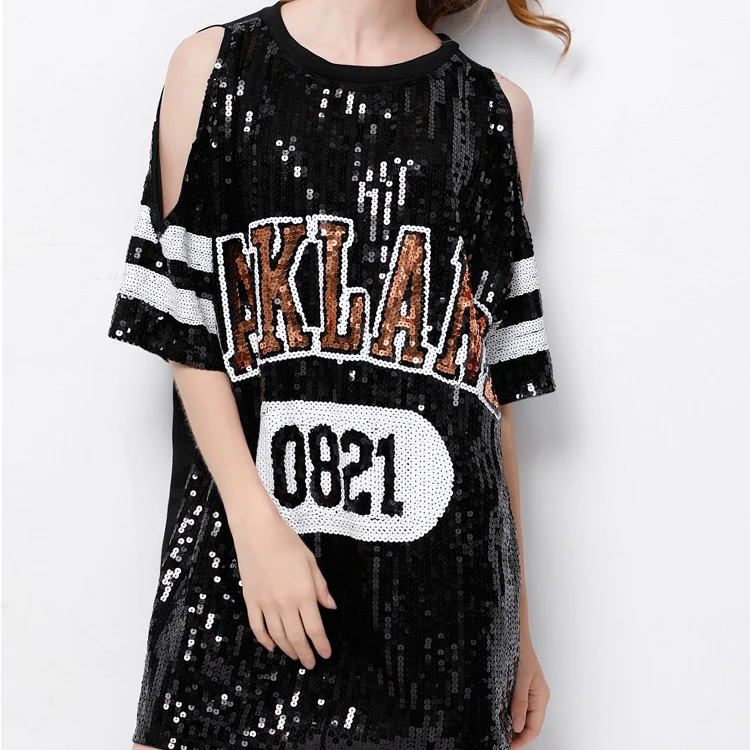 Wholesale YIZHIQIU Sequin Jersey Dress Women Custom Dallas Cowboys jersey  From m.