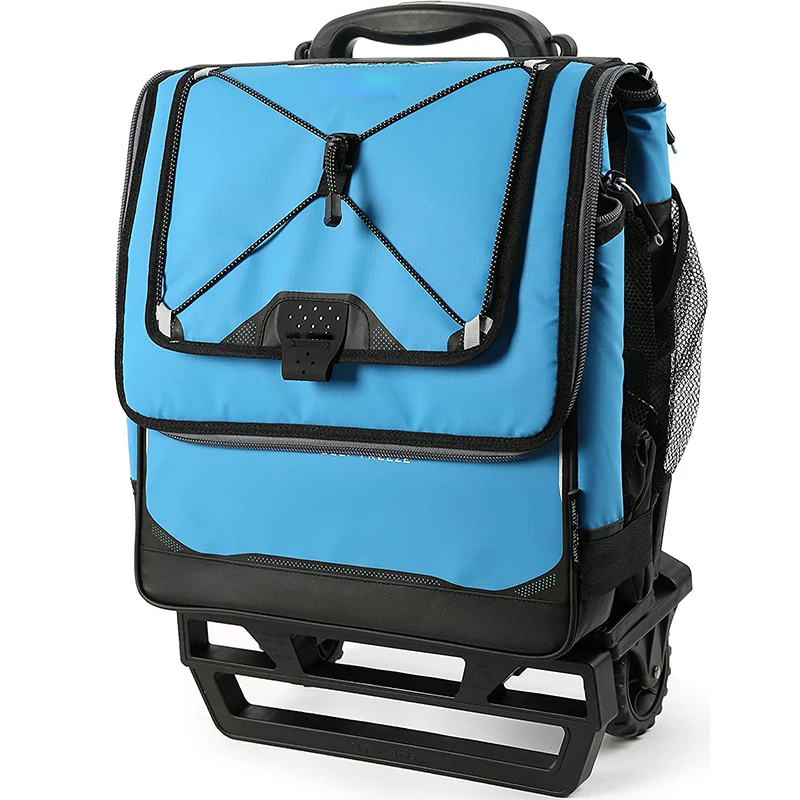 Custom Foldable Trolley Insulated Rolling Cooler Bag Insulated Rolling