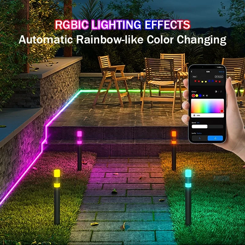 product new garden wifi intelligent phantom lawn light rgb outdoor waterproof light voice control garden light-37