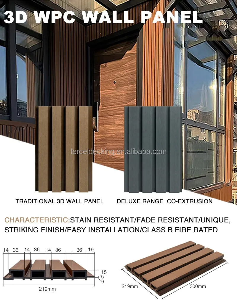 High Quality WPC Outdoor Decorative Wall Cladding Waterproof Wood ...