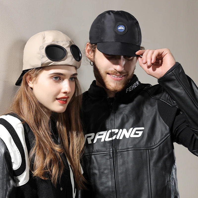 GOLOVEJOY DMZ90 2023 New Design Custom Embroidery Pilot Cap Aviator Hat Sport Baseball Cap Sport Hat With Glasses