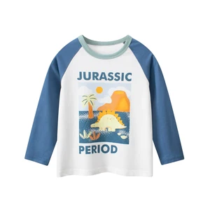Wholesale O-Neck Custom Cartoon Print High Cotton Toddler Kids Long Sleeve Shirts