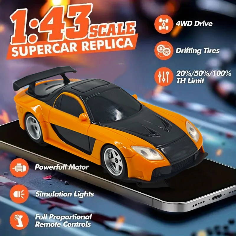 Thelink RX7 2.4G 4WD Drift RC Car - Ready-to-Go Mini GTR Racing