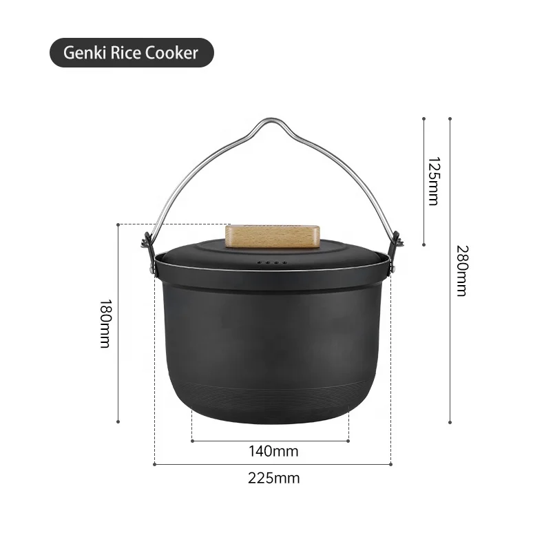 Naturehike outdoor camping Portable Non-stick pan sukiyaki hot pot rice cooker hanging cooking pot