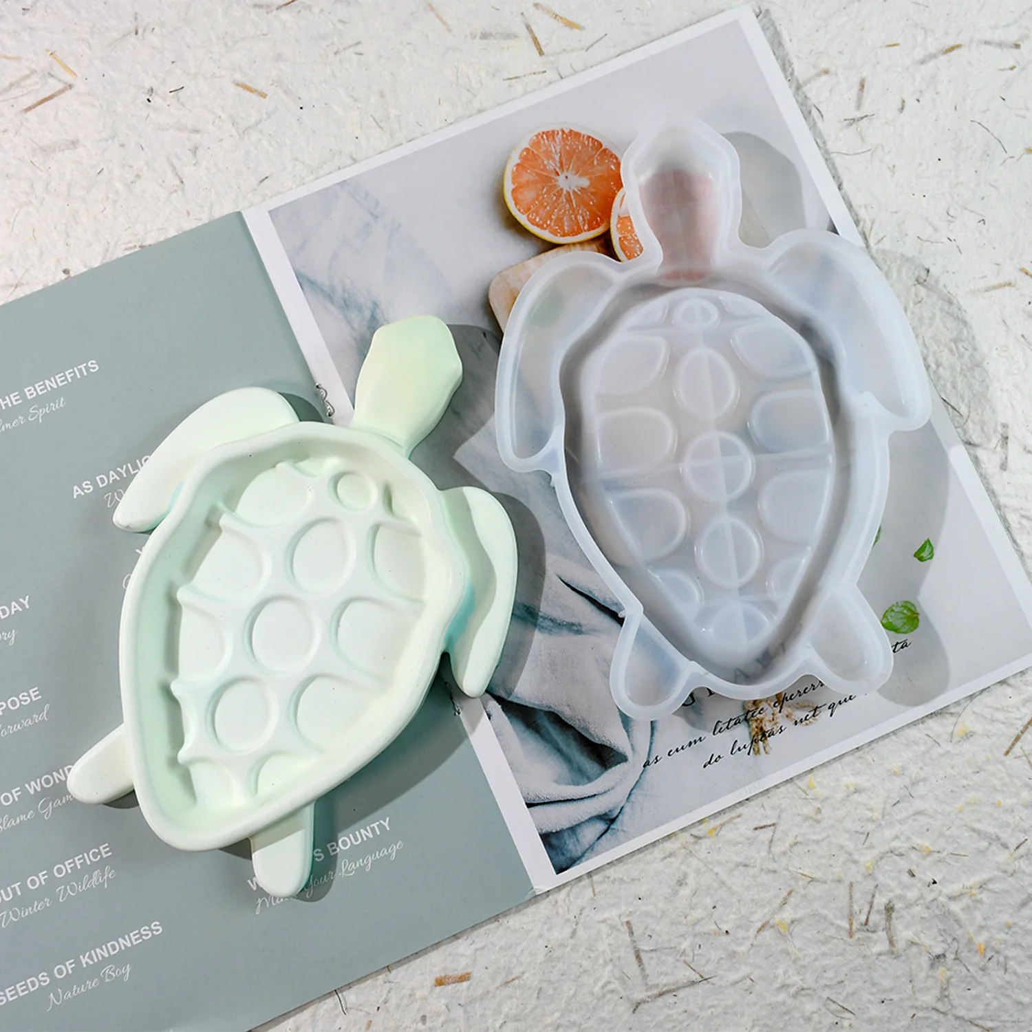 Diy Turtle Tray Silicone Resin Storage Mold Drip Glue Mold for Cake Tools Plaster Saucer Mold details