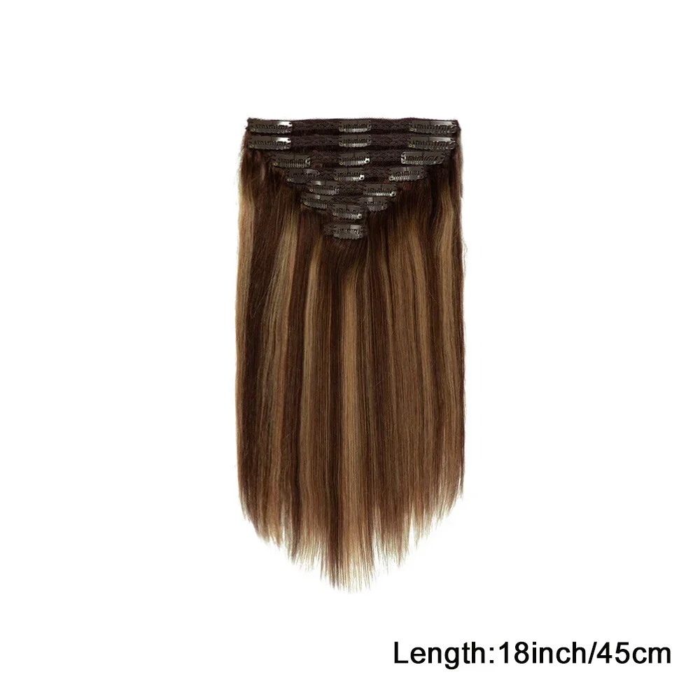 8 pezzi/pacco brasiliani P4/27 clip in estensioni per capelli umani per donne 120G capelli morbidi_voghion.com