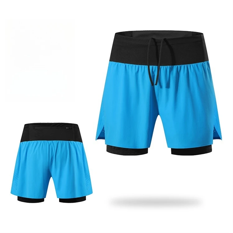 Laufshorts, schnell trocknend, atmungsaktiv, dünn, Trainingsshorts, Sommer, Fiess Marathon, Gym-Shorts mit Reißverschlusstasche473_voghion.com