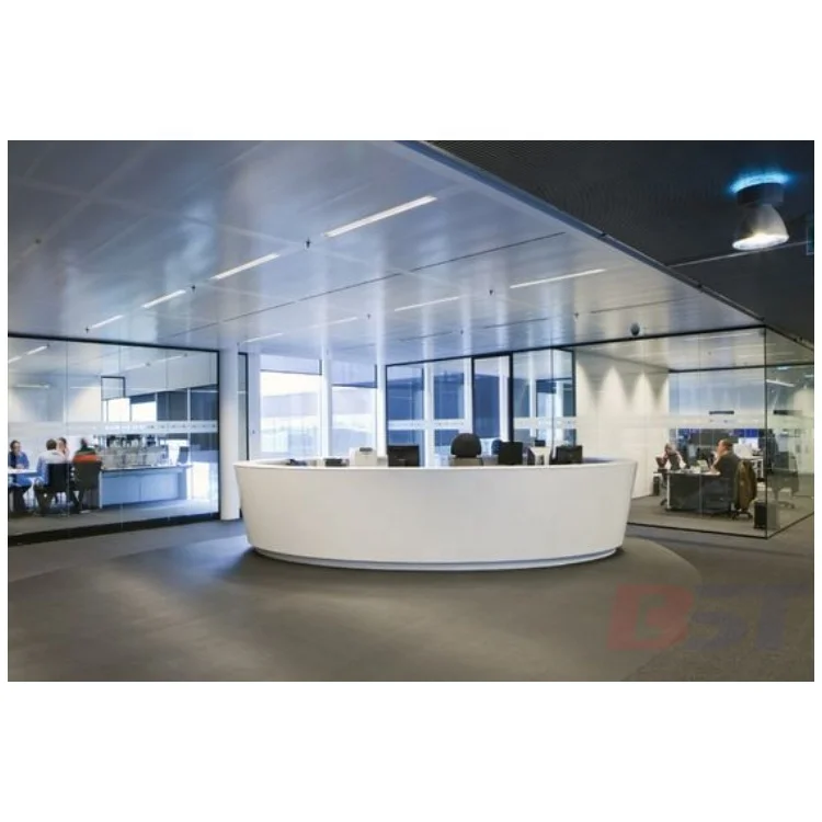 Модный стиль Corian 5 звезд полукруглая стойка регистрации для отеля современный дизайн сервисный счетчик