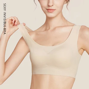 Comforts Everyday Full Cup U-Back Bralette Camisole Style Seamless One-Piece Sporty Removable Padded Wireless Sleep Bra for