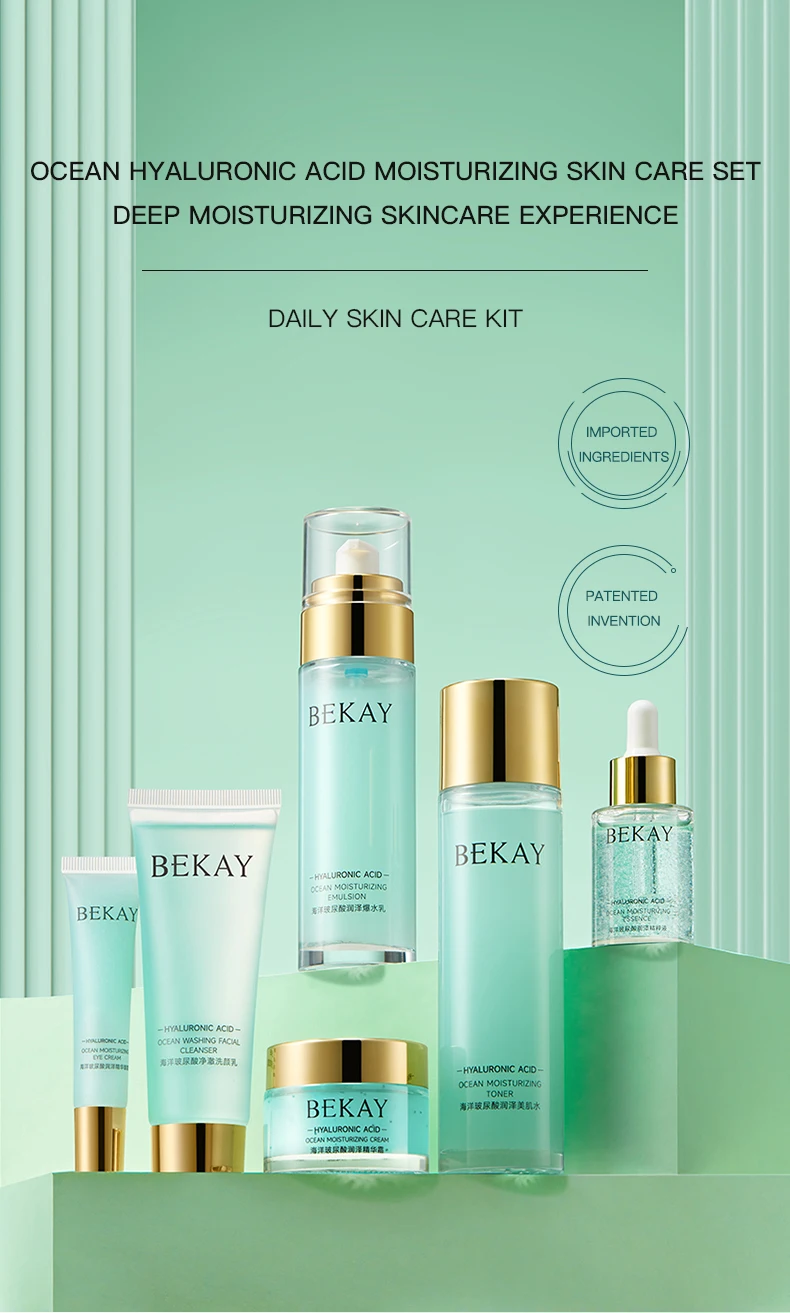 Factory Direct Sales Skincare Set 6 In 1 Bekay Ocean Hyaluronic Acid 