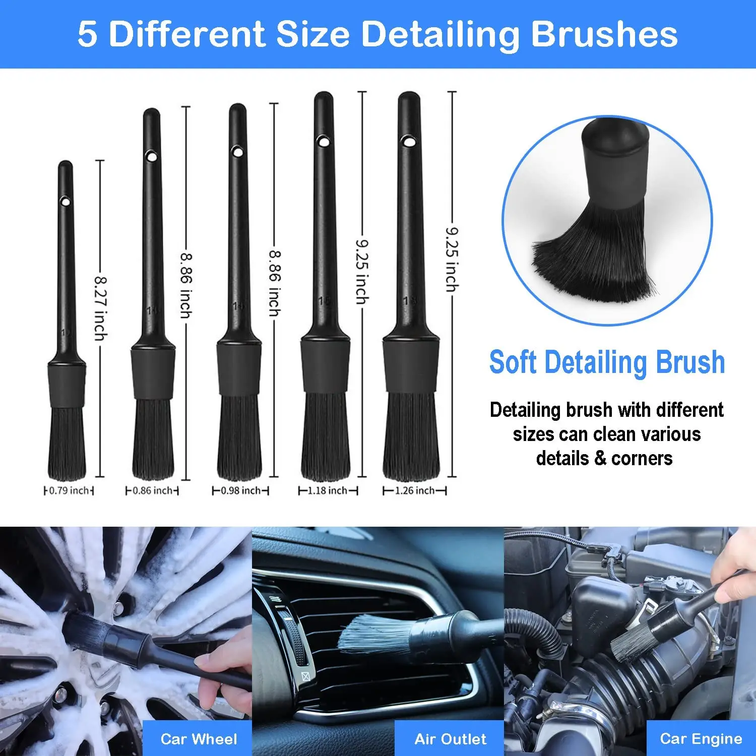 26pcs Car Detailing Brush Set - Efficient Auto Cleaning Tools