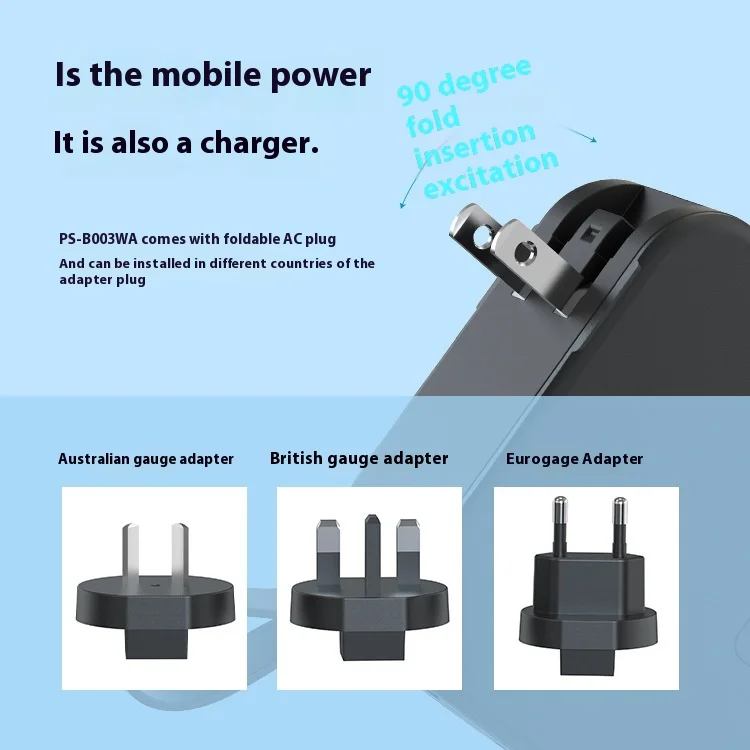 New Fast And Fast Charging 10000Mah Wireless Charging Bank With Built-in C-type PD Cable Magnetic Travel Bank