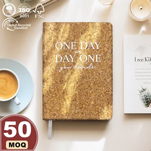 A4 A5 A6 Fashion Cork Notebooks Wholesale Custom Low MOQ Eco-friendly Soy Ink Print OEM Logo Hardcover School Journal Notebook