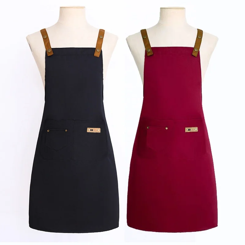 Apron Logo Fashion Unisex Adult Kitchen Restaurant Anti-Fouling Pure Cotton Sleeveless Thin Printed Words