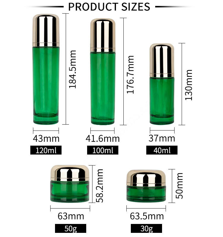 Custom empty serum glass bottles set 30g50g40ml100ml120ml cosmetic packaging glass container supplier