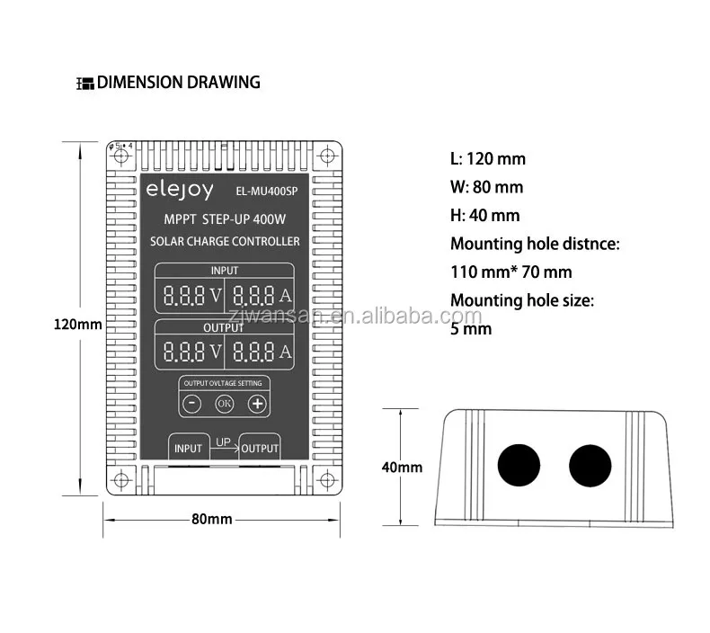 Mppt Solar Charge Controller, ELEJOY, EL-MU400SP, 400W, 99% - detail 10
