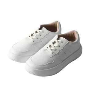 Babyhapy Classis School Children's Leather Casual Board White Sport Sneaker Shoes for Boys and Girls