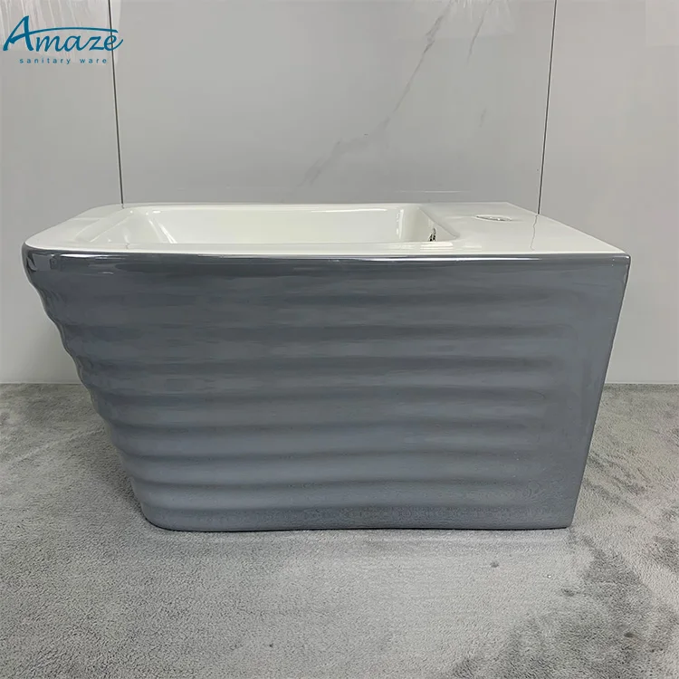 Modern ceramic sanitary ware gray color wall mount latest toilet set bath design wall hung toilet bowl details