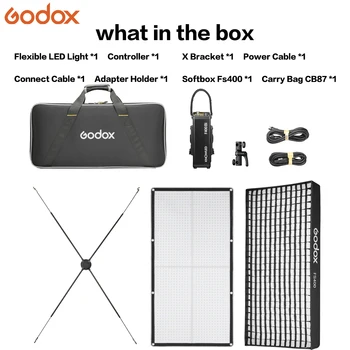 Godox KNOWLED F400Bi Bi-Color Flexible LED Light 2.1x2.1 2700-8500K Foldable Waterproof App Control LED Light Panel detail image