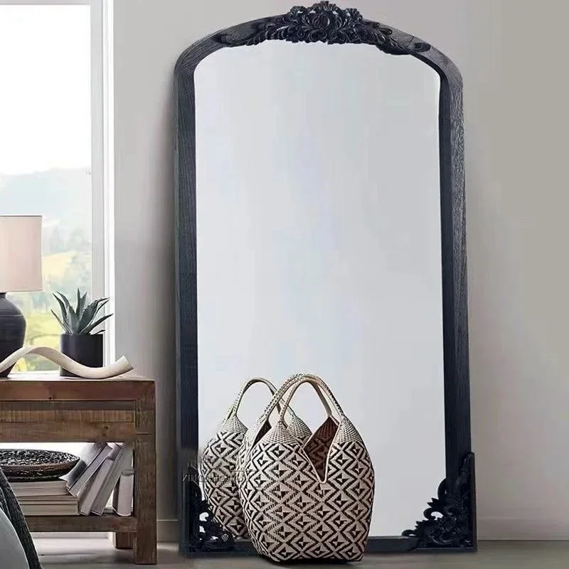 product customized modern style full length wood framed standing dressing floor mirror-2