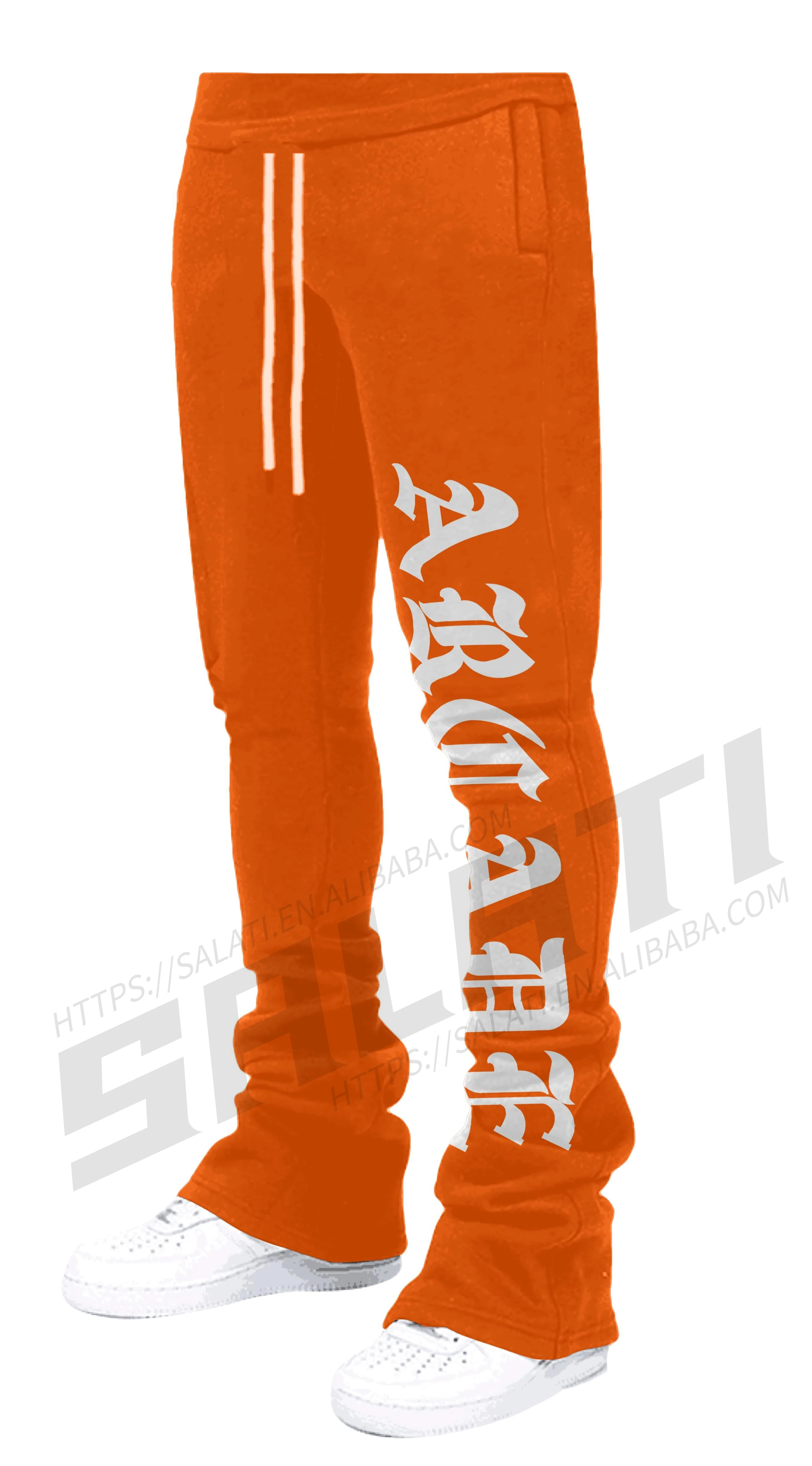 Custom Puff Print Stack Sweatpants Drawstring Trousers Cotton French Terry Joggers Men Stacked Sweat Pants gallery 4