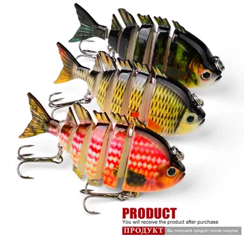 6-joint Multi-joint Fish Lure 8cm 16g Bionic Plastic Live Bait with Hooks Versatile for Perch and Sea Bass – Hooks – view 2