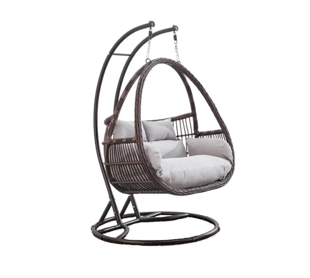 2024 New Pattern Modern Patio Garden Outdoor Furniture Set Rattan Foldable Swing Chair Household Swing Egg Chair