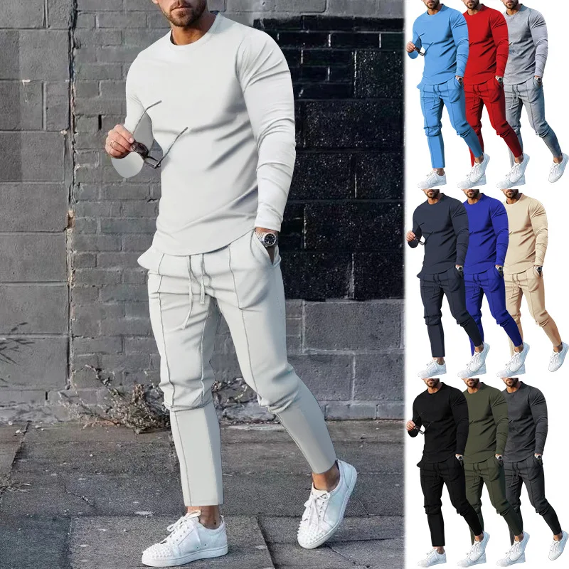 Spring Winter 2pcs t Shirts Pants Set Men Casual Fashion Set Sport Tracksuit Basketball Jogging Suit Men Clothing Streetwear
