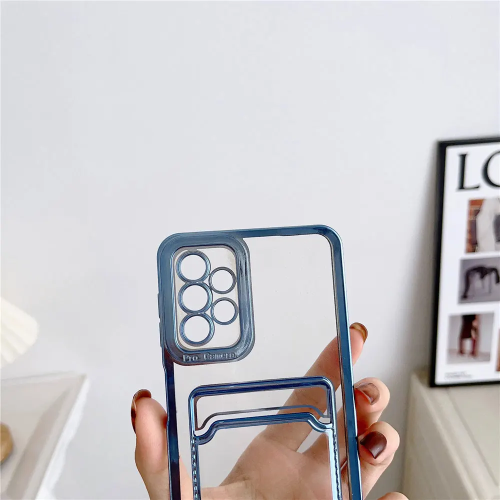 Electroplate Phone Case For Galaxy S24 S24+ S23 S23+ S22 S22+ Ultra Fe 5G With Card Holder Clear Sjk167 Laudtec factory