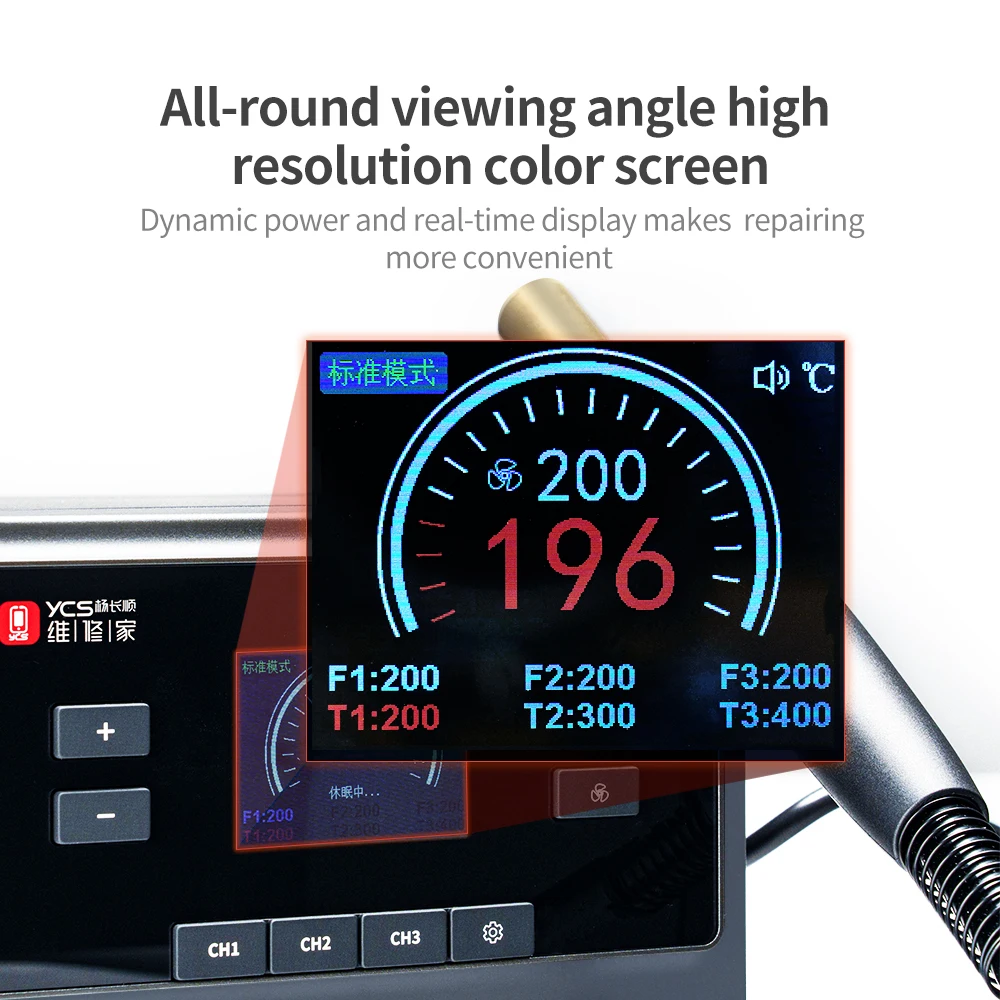 QianLi & Ycs intelligent Hot Air Gun R1 BGA rework Solder station 1000W Optimal Power for Temperature Control Phone repair heat
