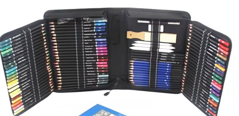 Complete Colored Pencil Kit - 72/120/180 Vibrant Colors With Travel Case Flower Book For Drawing & Coloring_voghion.com